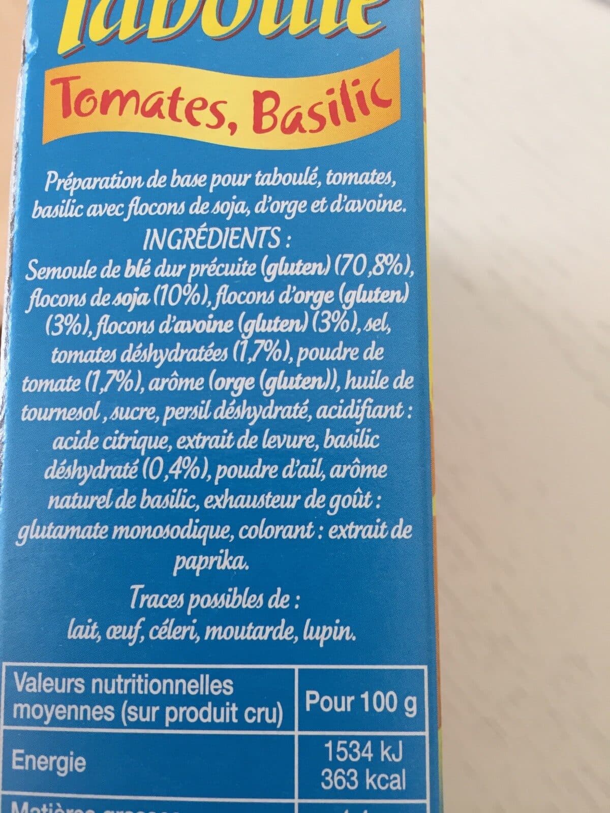 Tipiak Taboulé tomates, basilic packshot