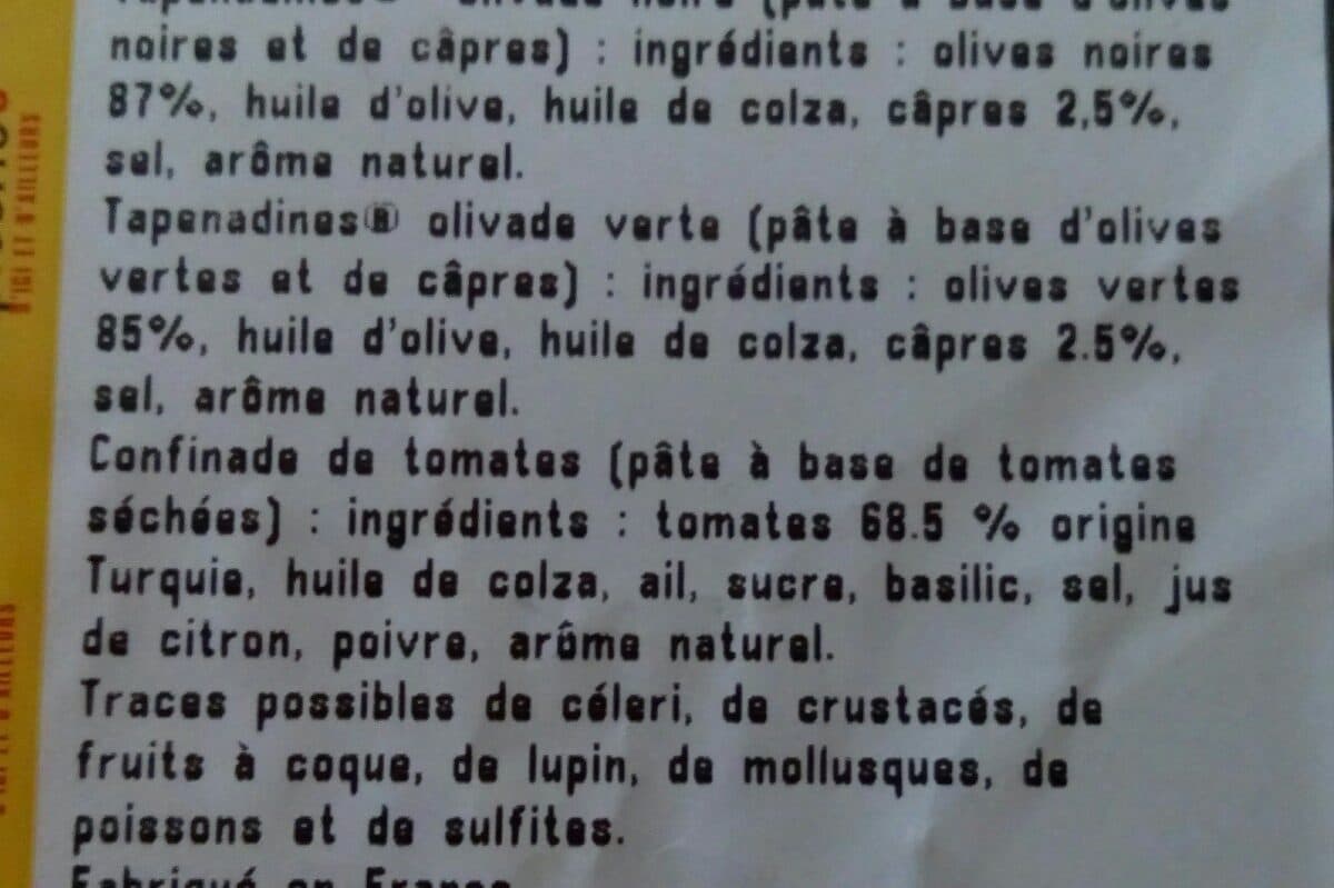 Open Food Facts Olivades noire / verte / confinade de tomate packshot