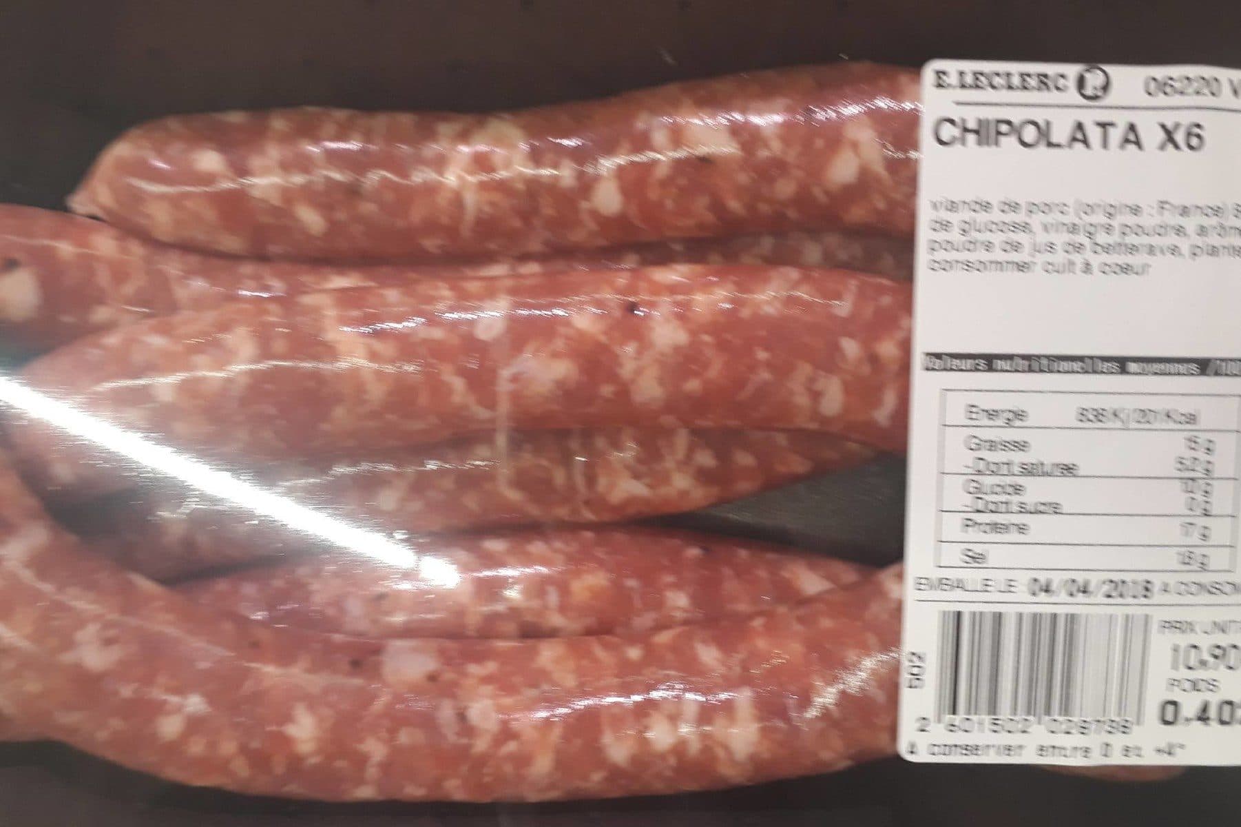 Open Food Facts Chipolatas x6 packshot