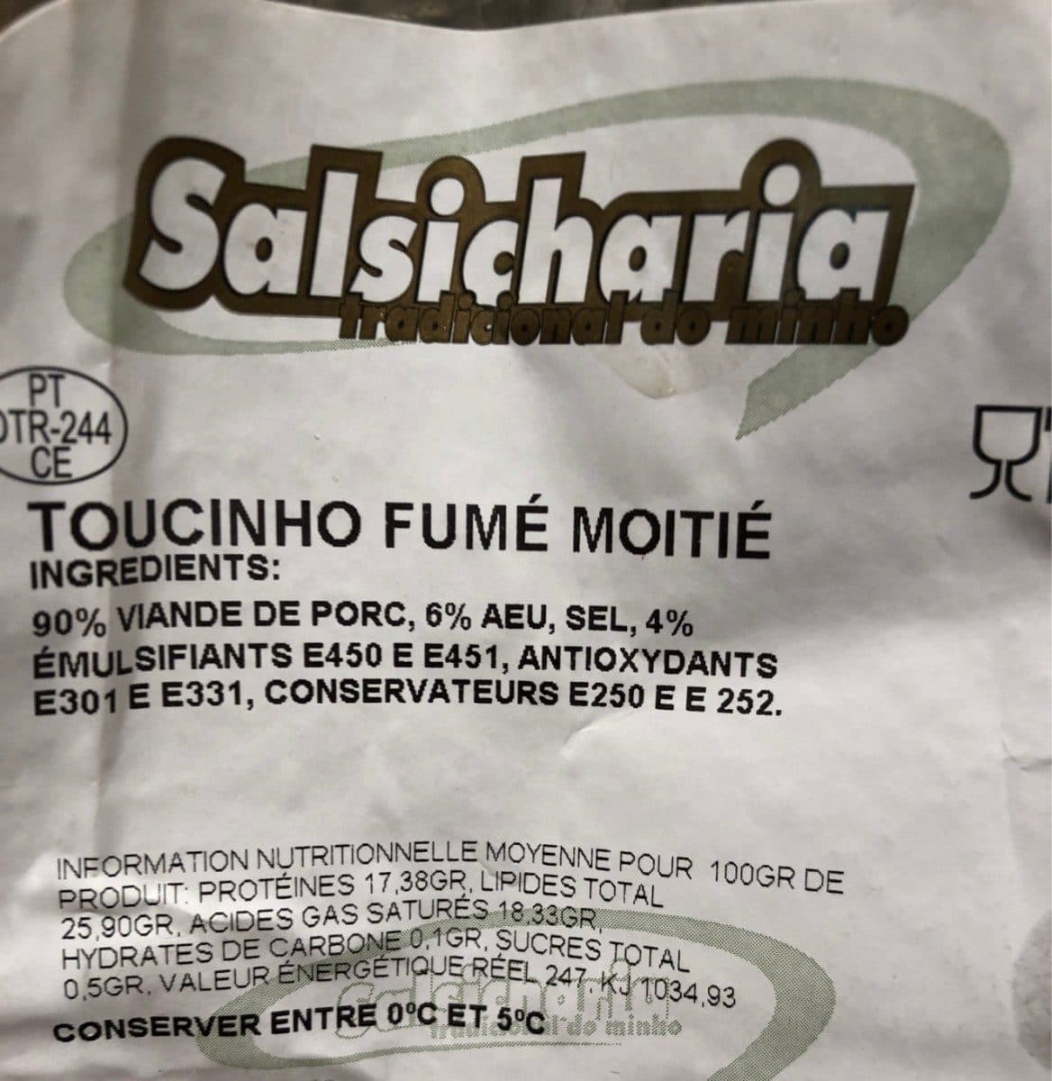 Open Food Facts TOUCINHO FUME MOITIE packshot