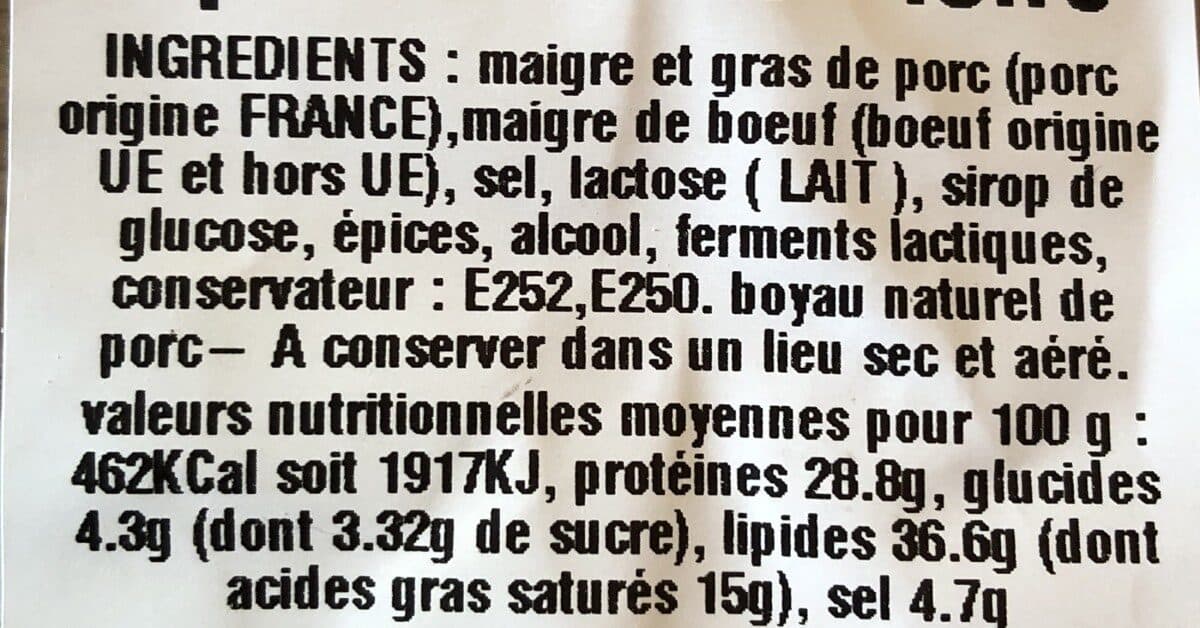 Open Food Facts Saucisse seche "la haute loire" packshot