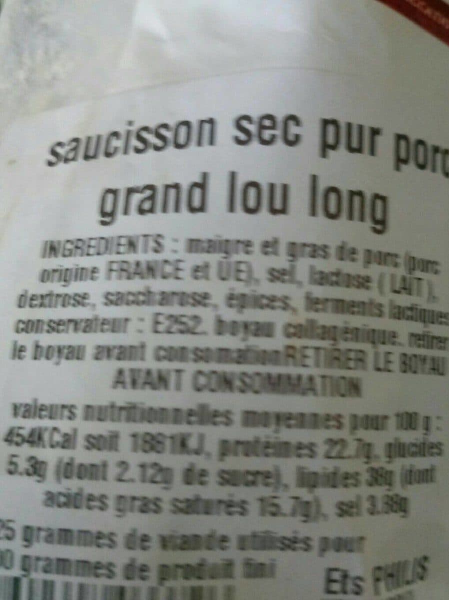 Open Food Facts Saucisson pur porc packshot