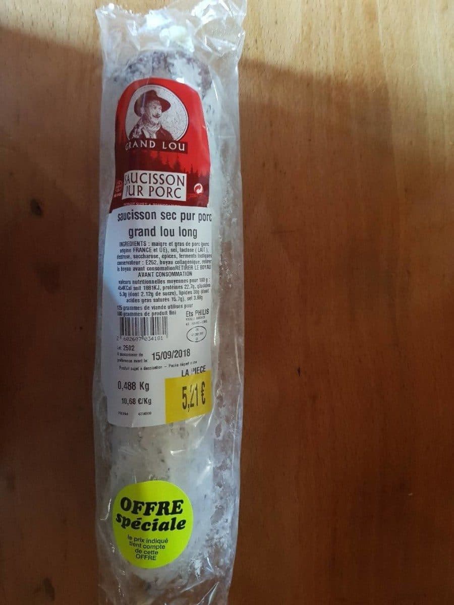 Open Food Facts Saucisson sec pur porc packshot