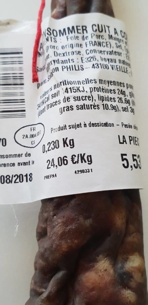 Open Food Facts Figatelli packshot