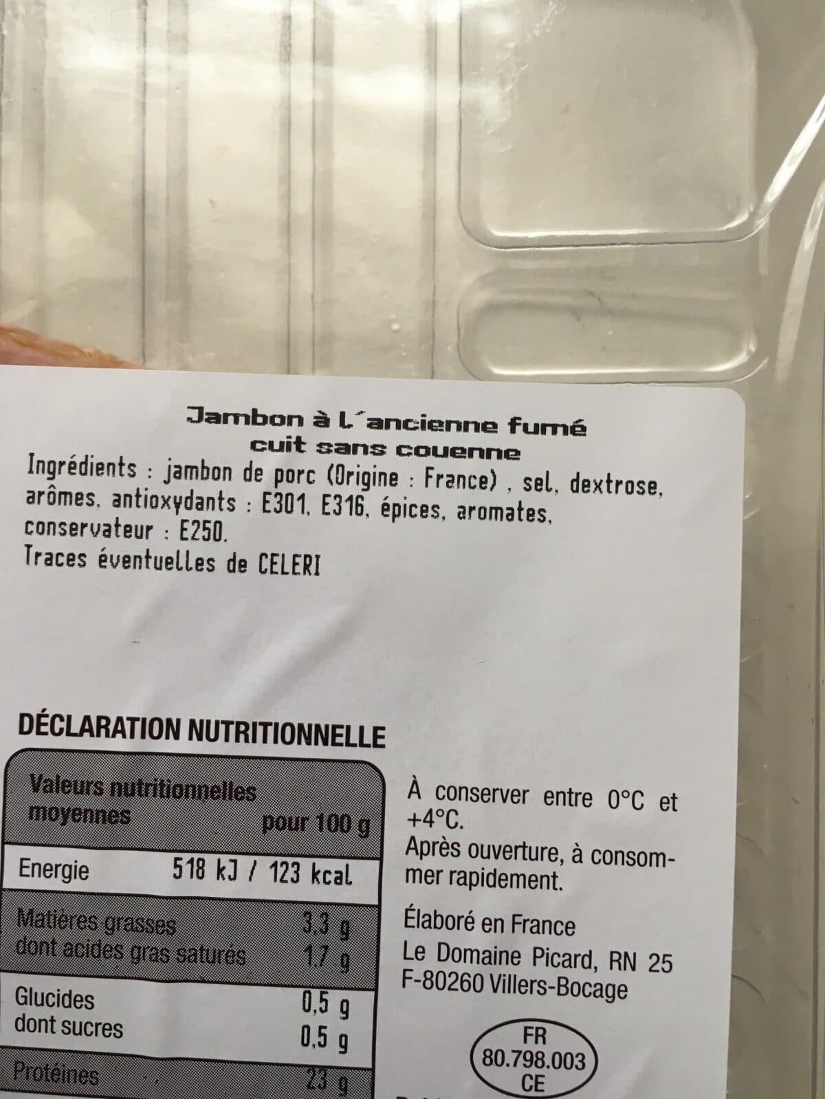 Domaine Picard Jambon fumé a l'ancienne packshot