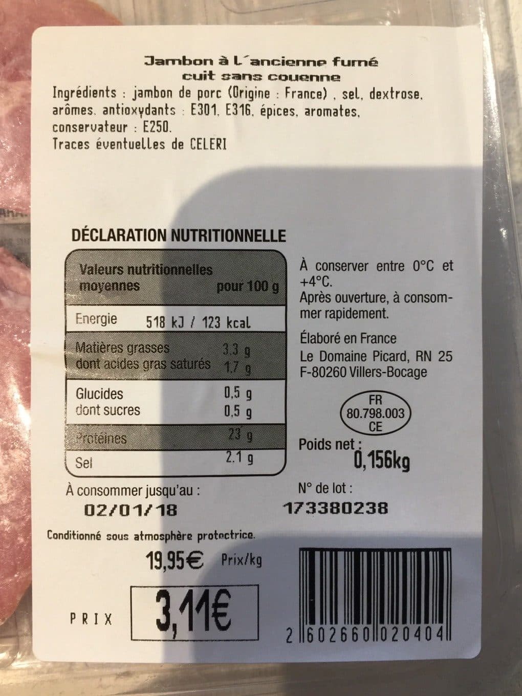 Domaine Picard Jambon fumé garanti à l’ancienne packshot