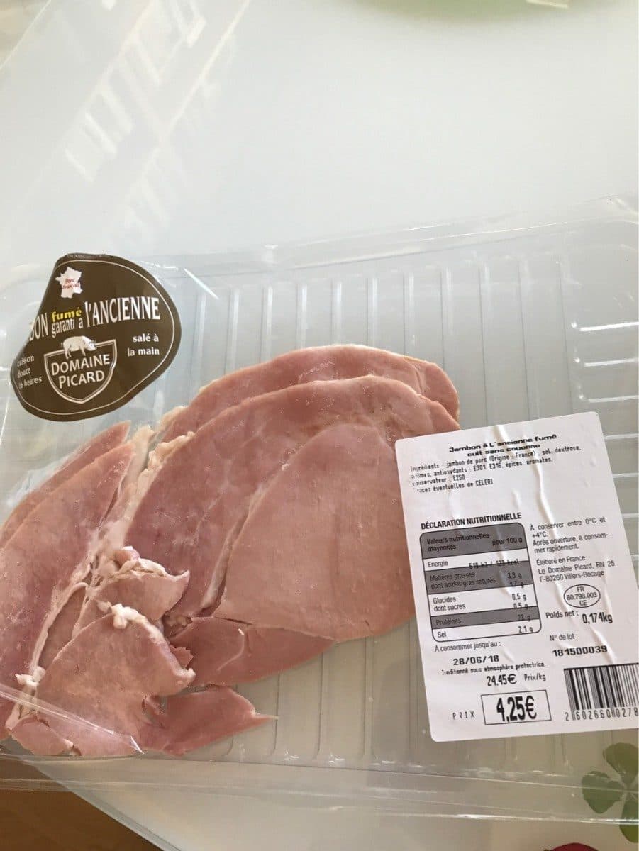 Open Food Facts Jambon a l'ancienne fumé cuit sans couenne packshot