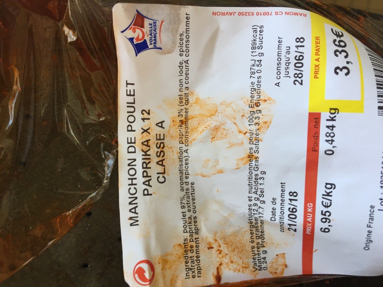 Open Food Facts Manchon de poulet paprika packshot