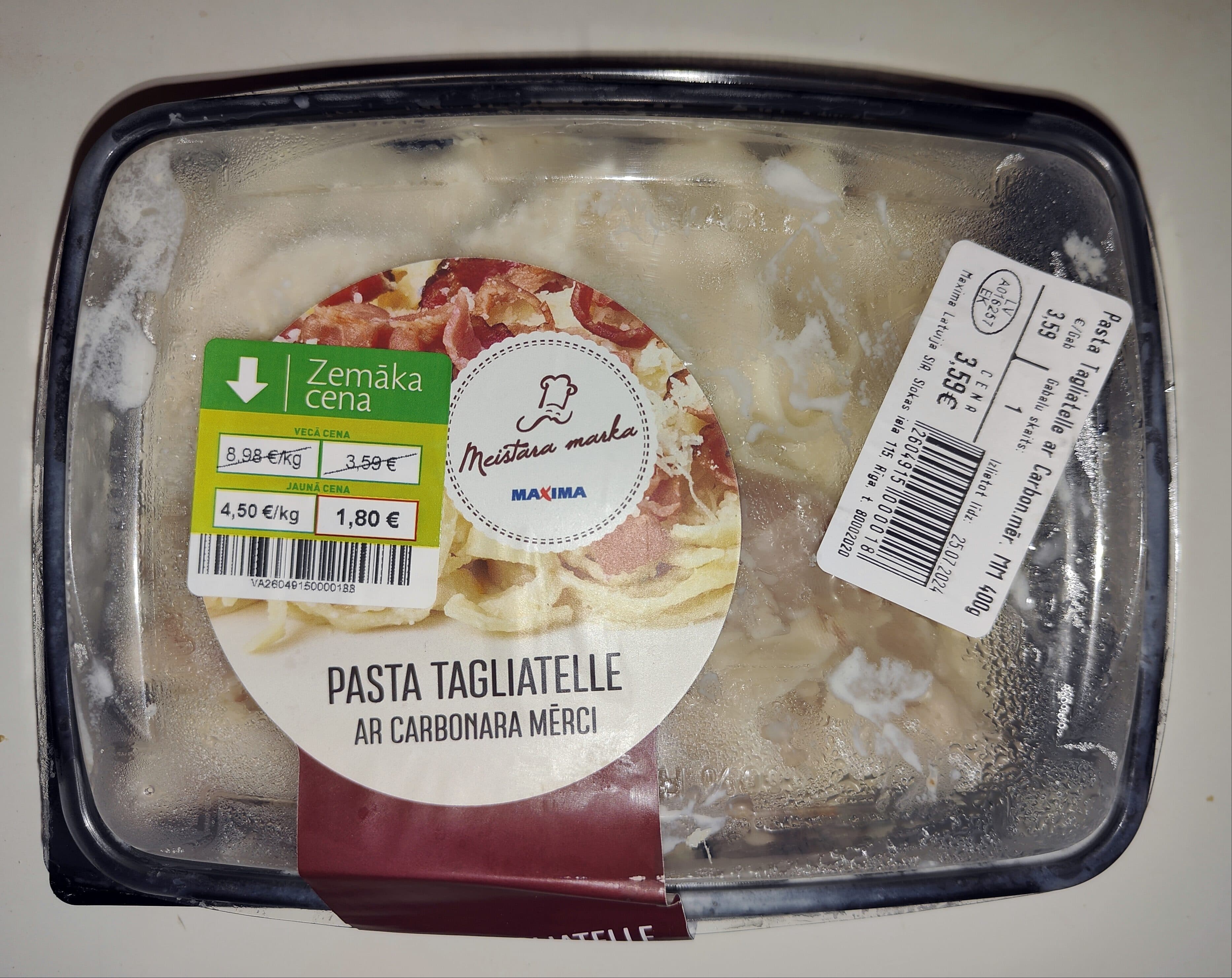 Maxima Pasta tagliatelle ar carbonara mērci packshot