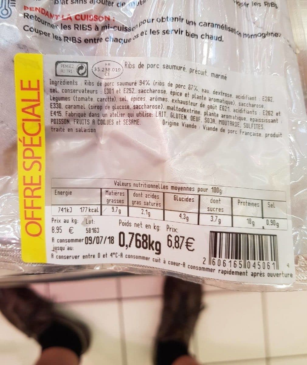 Open Food Facts Ribs packshot
