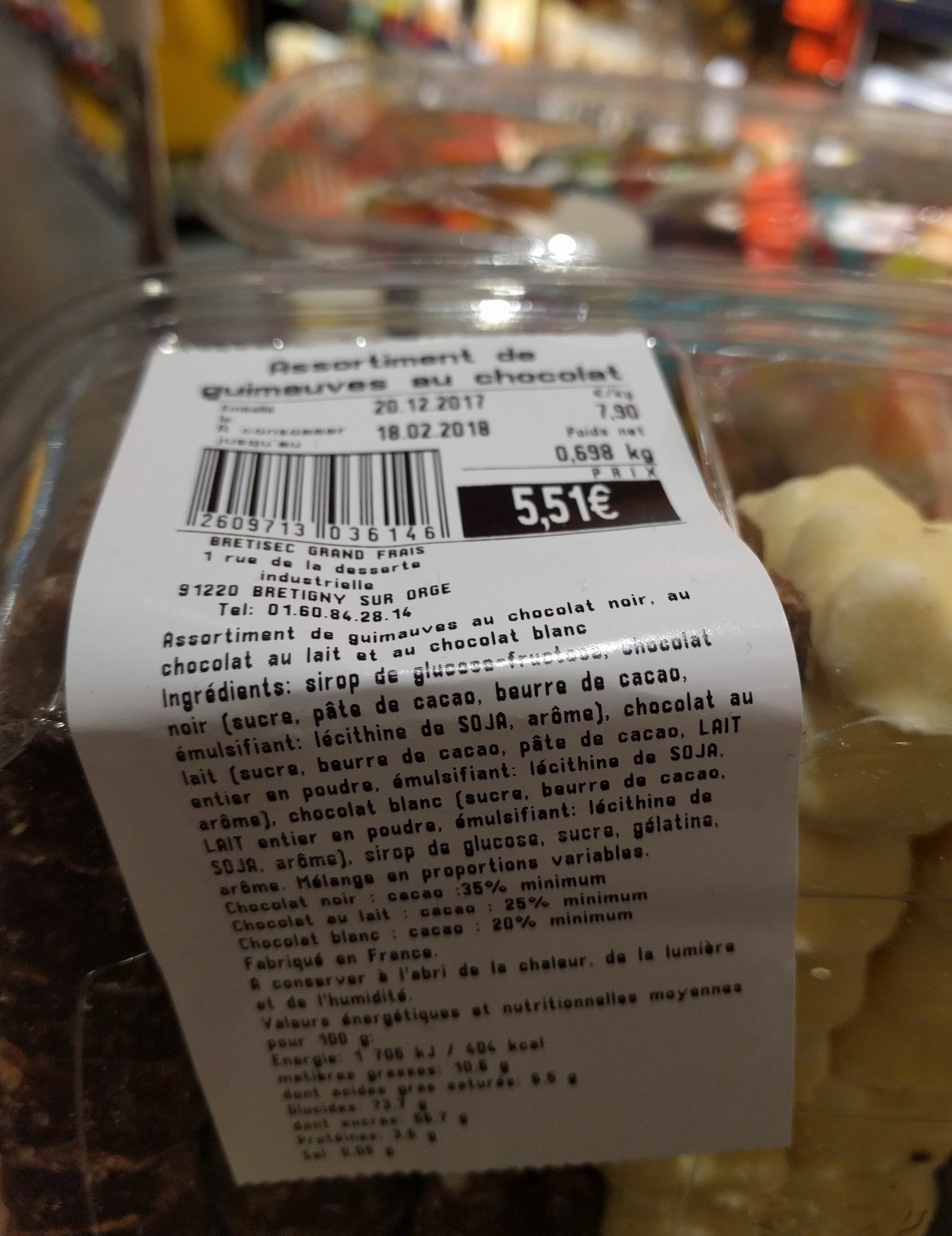 Grand Frais Assortiment guimauves au chocolat packshot