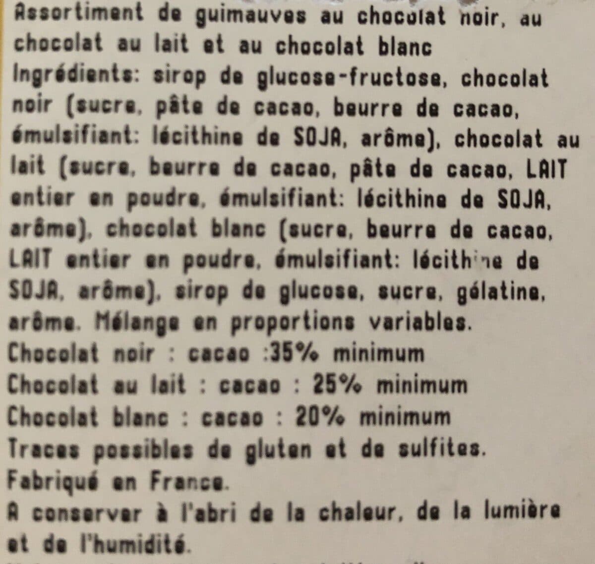 Open Food Facts Assortiment de guimauves aux chocolats packshot