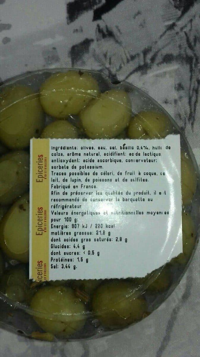 Open Food Facts Olives cassees au basilic packshot