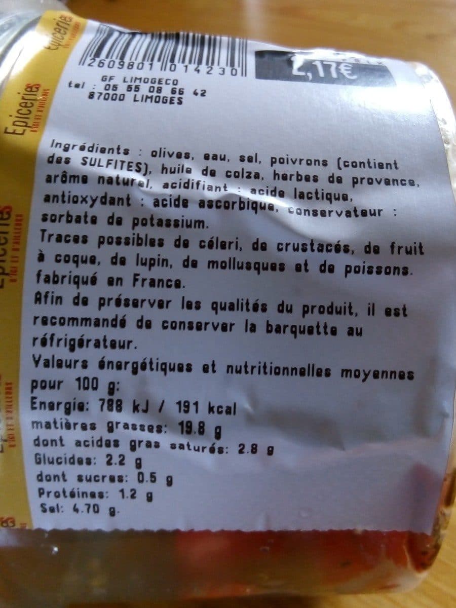 Open Food Facts Melange olive packshot
