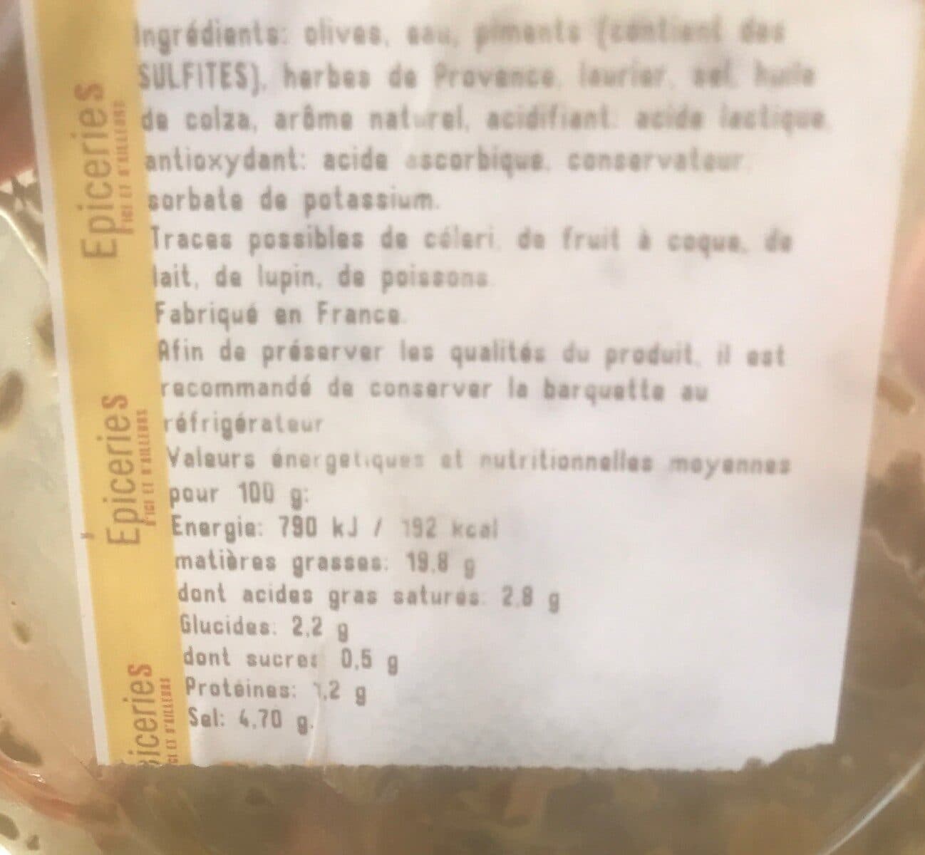 Open Food Facts Olives provençales packshot