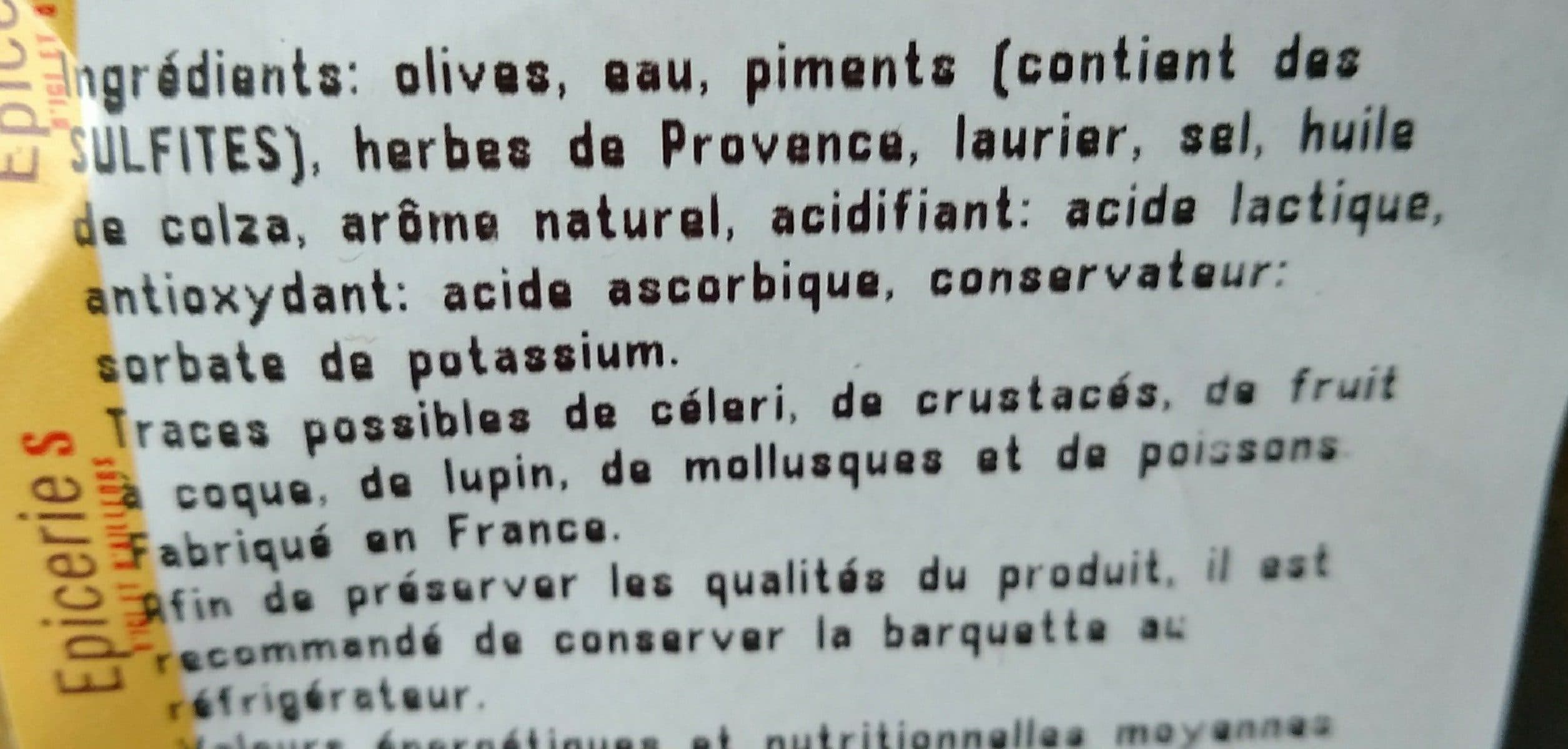 Open Food Facts Olives cuisinés à la provençale packshot