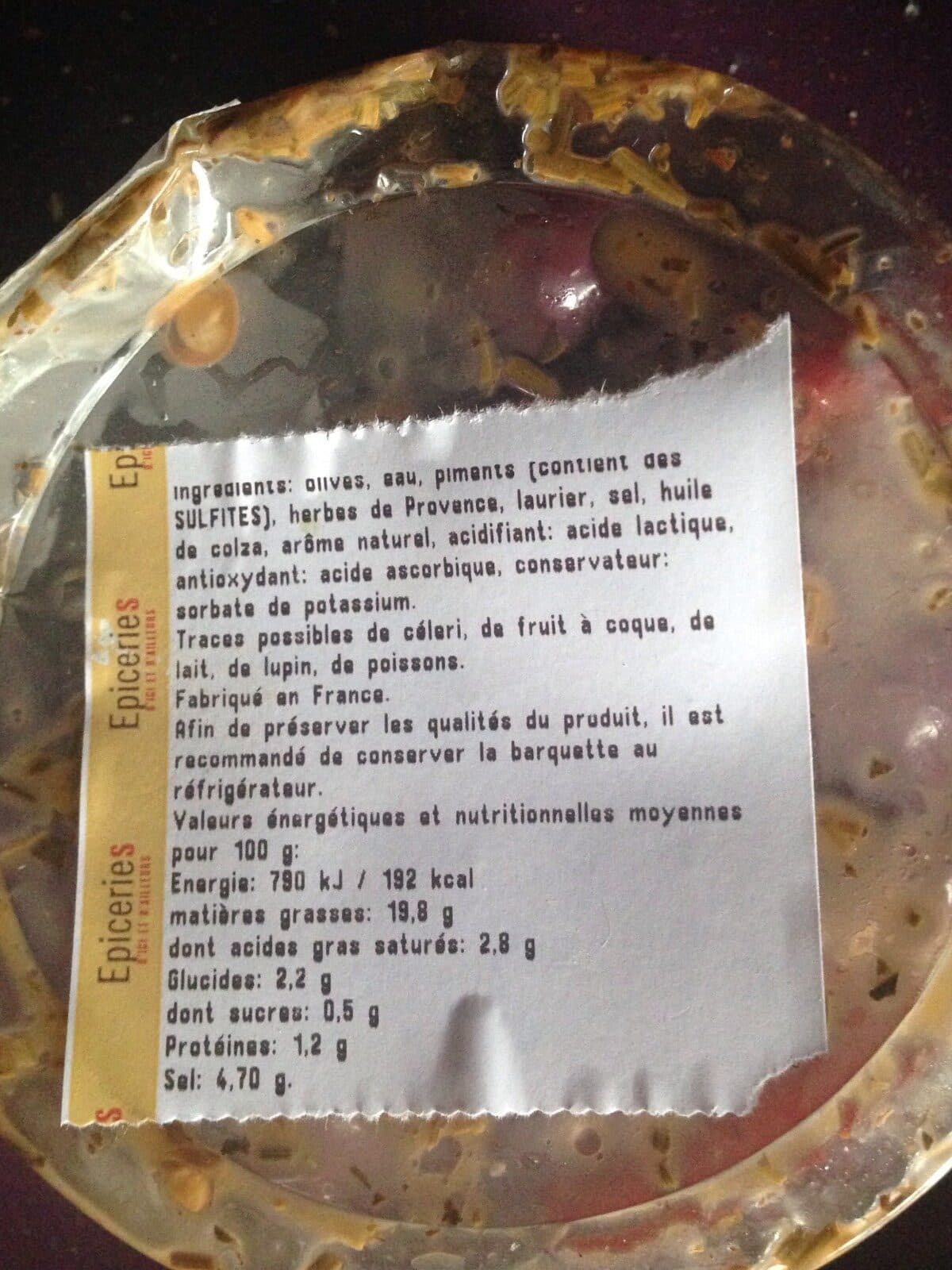 Open Food Facts Olives cuisinees a la provencale packshot