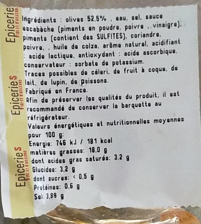Open Food Facts Olive cuisinées à la Tunisienne packshot