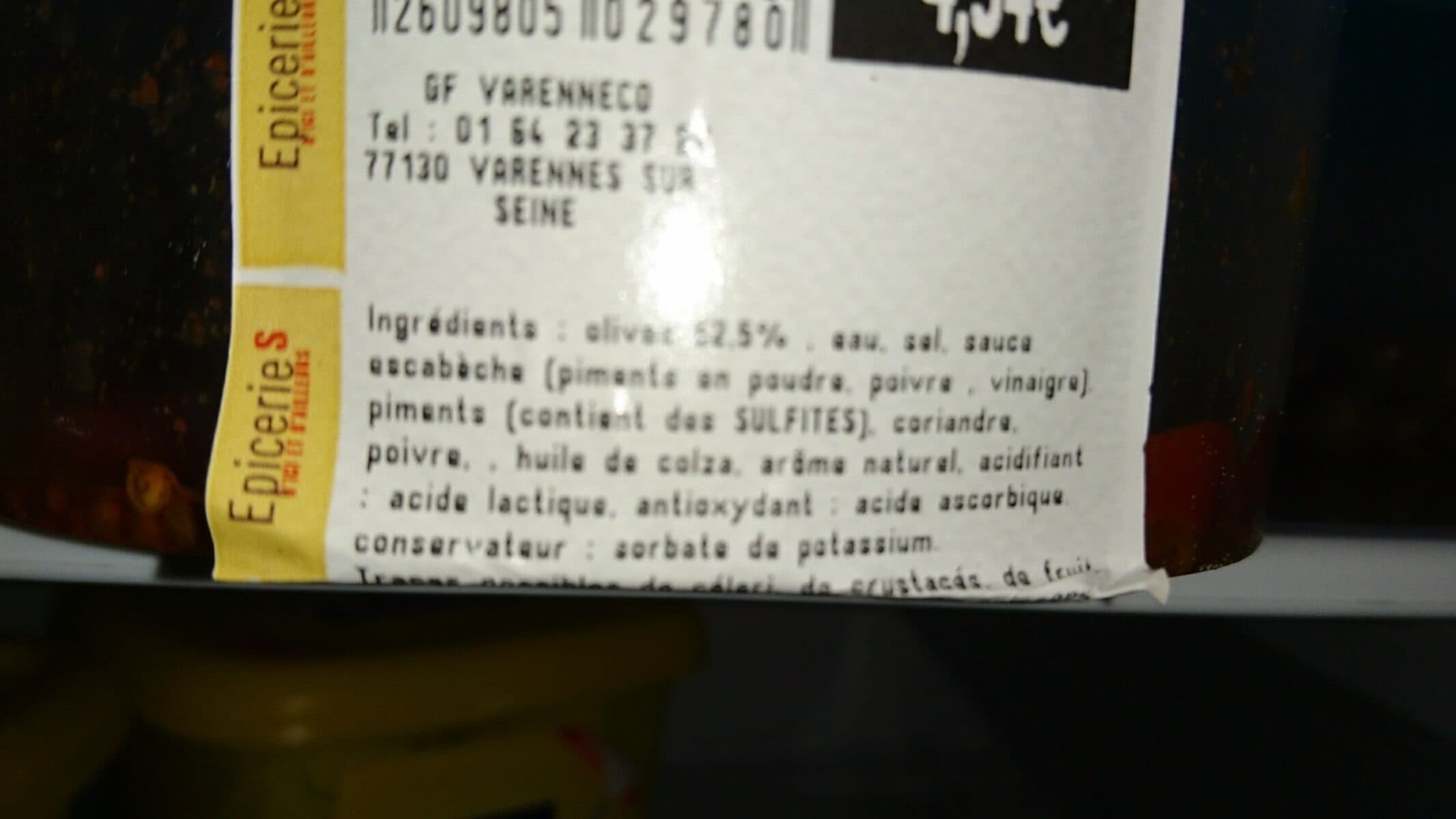 Open Food Facts Olives cuisinées à la tunisienne packshot