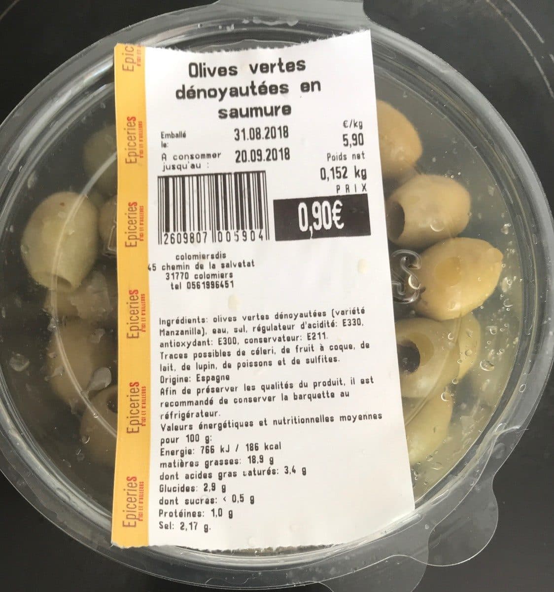 Open Food Facts Olives vertes denoyautes packshot