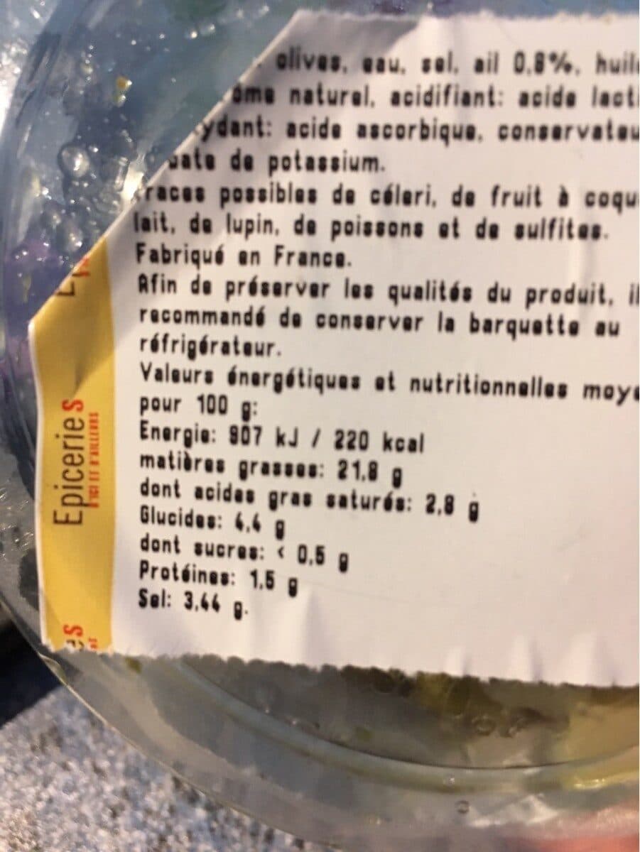 Open Food Facts OLIVE CASSEE A L AIL packshot