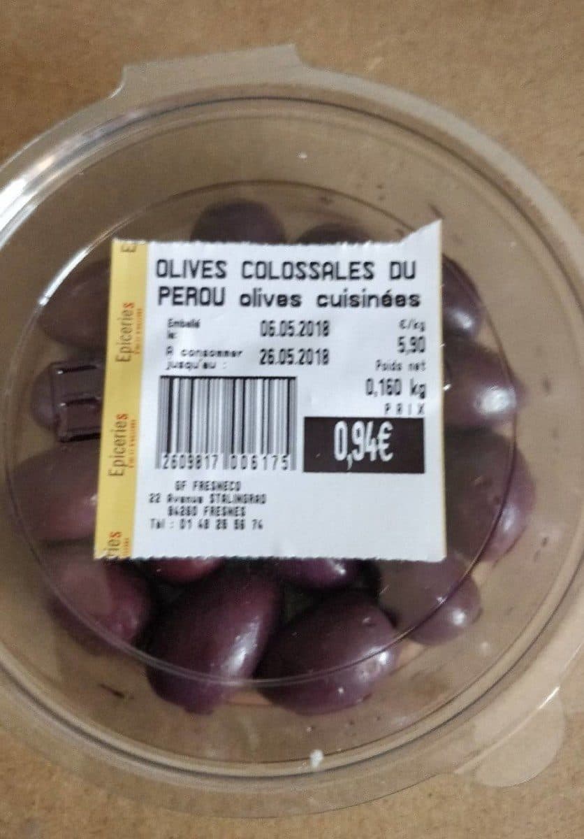 Open Food Facts Olives colossales du Pérou packshot