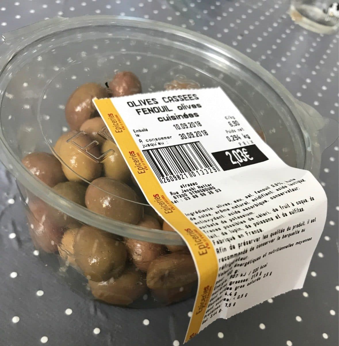 Open Food Facts Olives cassees fenouil packshot