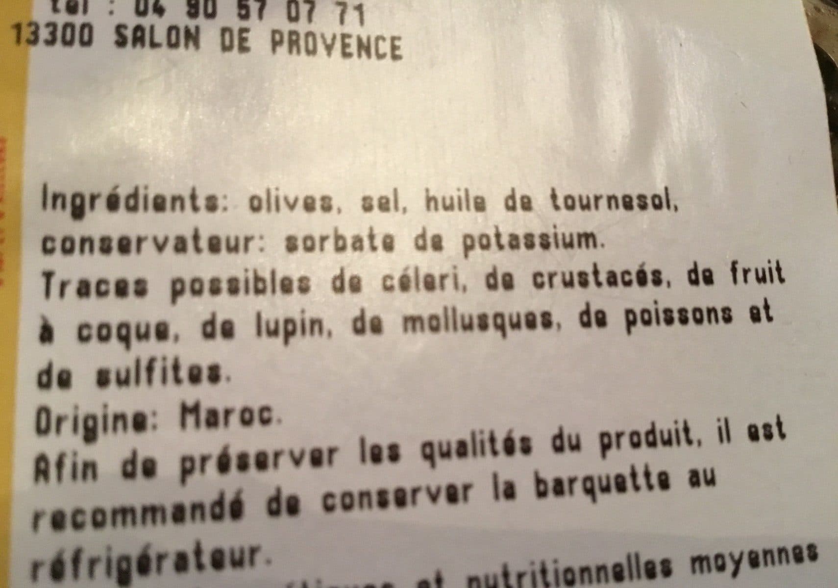 Open Food Facts Olives noires entières à la grecque packshot