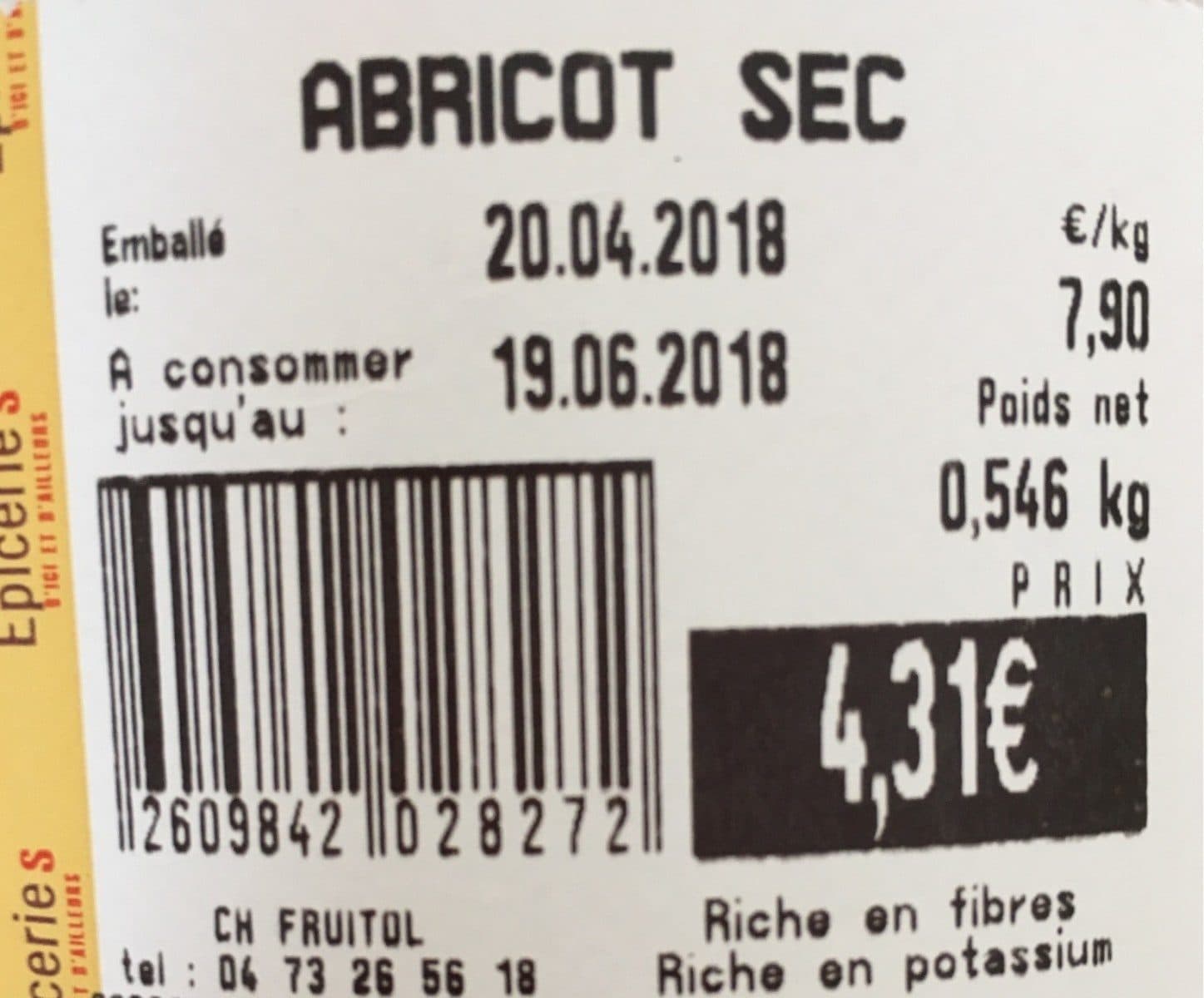 Open Food Facts Abricot sec packshot