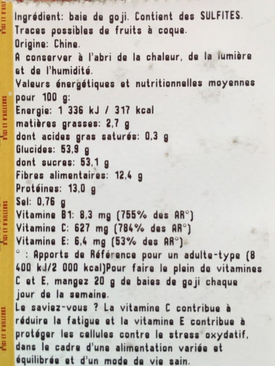 Open Food Facts Baies de Goji séchées packshot