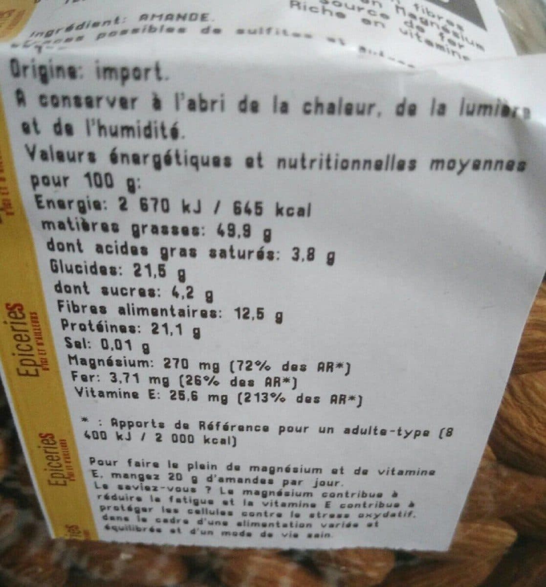 Open Food Facts Amandes décortiquées packshot