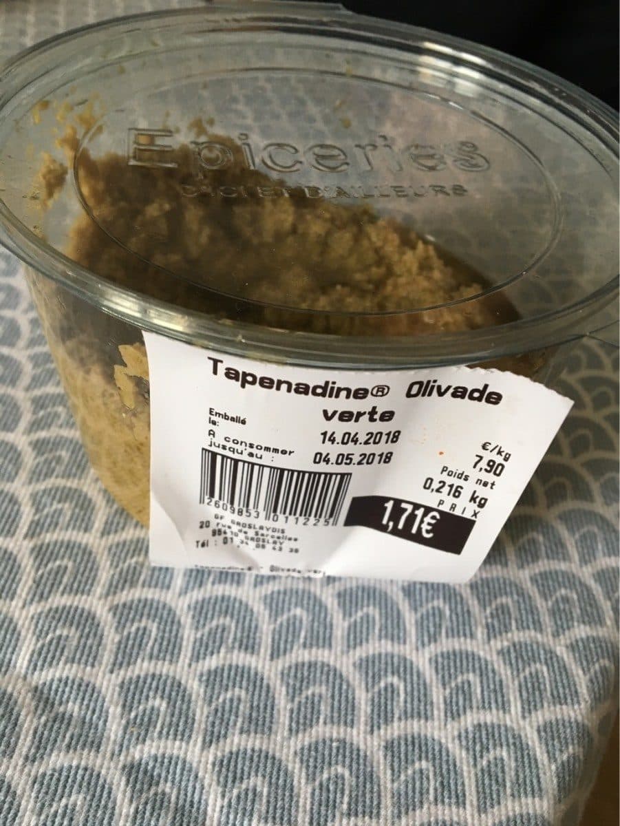 Open Food Facts Tapenadine olivade verte packshot