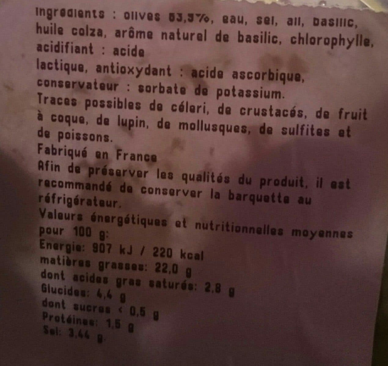 Open Food Facts Olive sauce pistou packshot