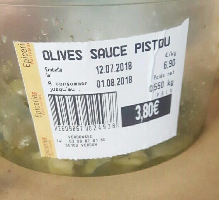 Open Food Facts Olives sauce pistou packshot
