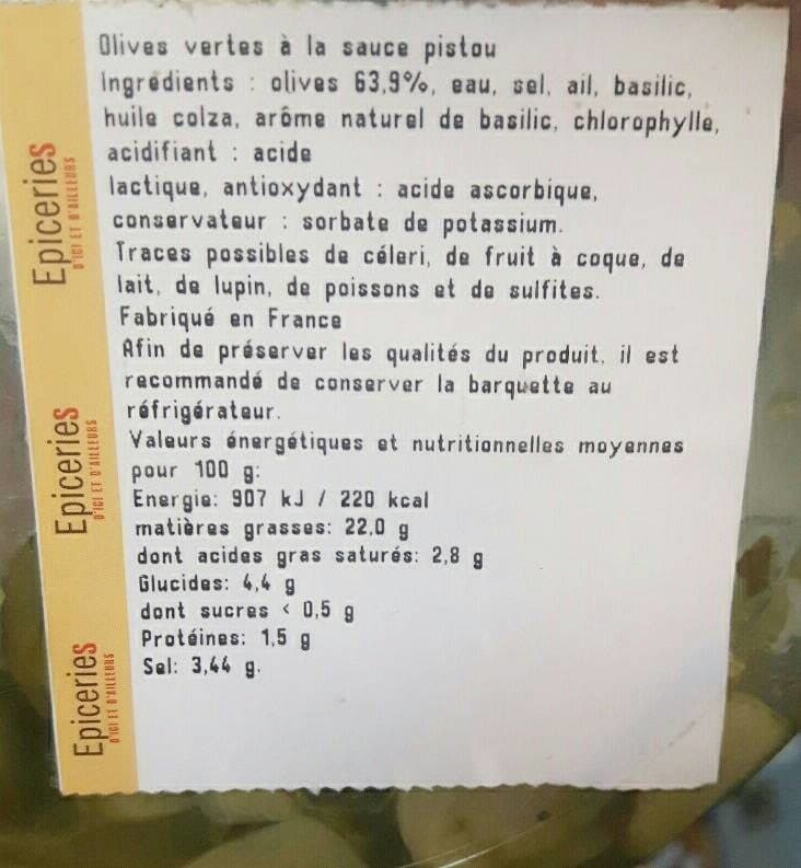 Open Food Facts Olives sauce pistou packshot