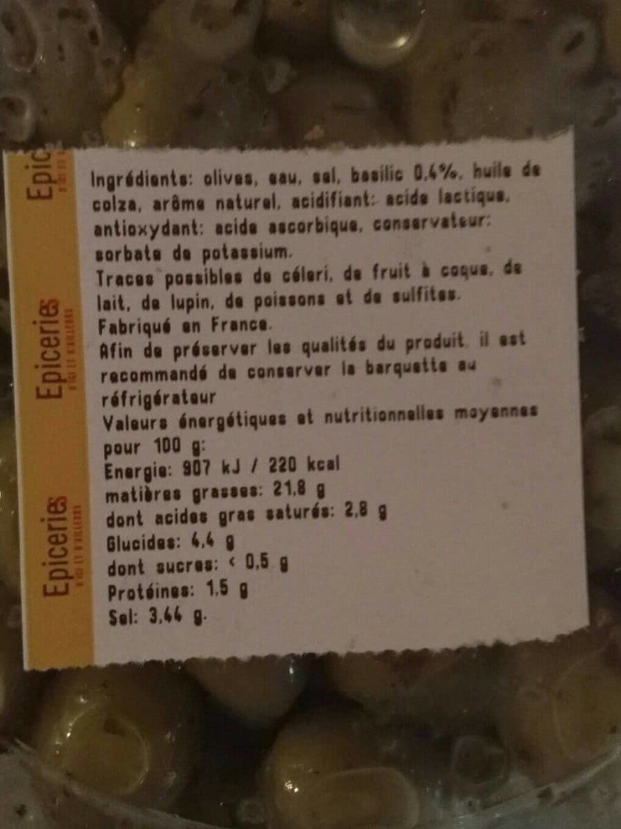 Open Food Facts Olives cassées au basilic packshot