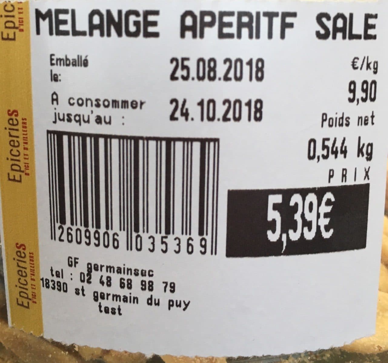 Open Food Facts Melange aperitif sale packshot