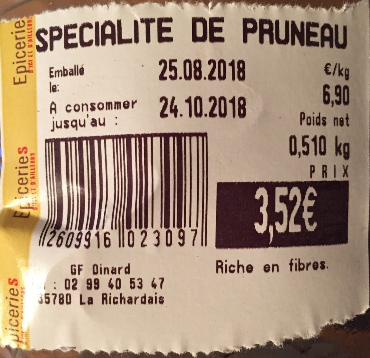 Open Food Facts Specialite de pruneau packshot