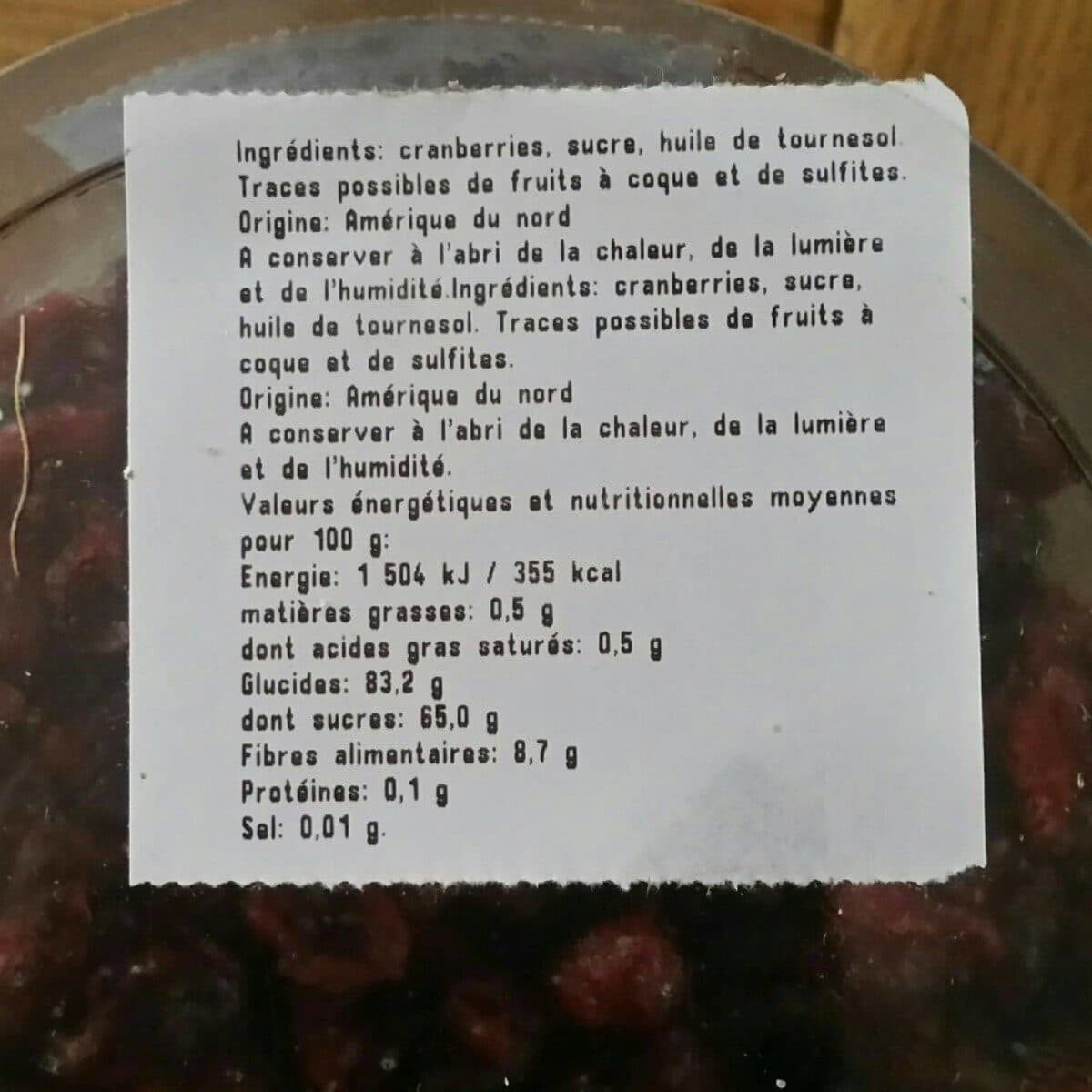 Open Food Facts Cranberries packshot