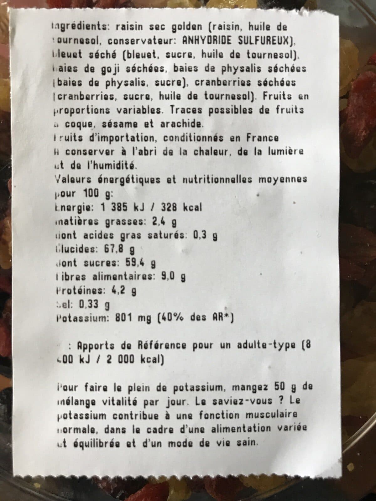 Open Food Facts Mélange vitalité packshot