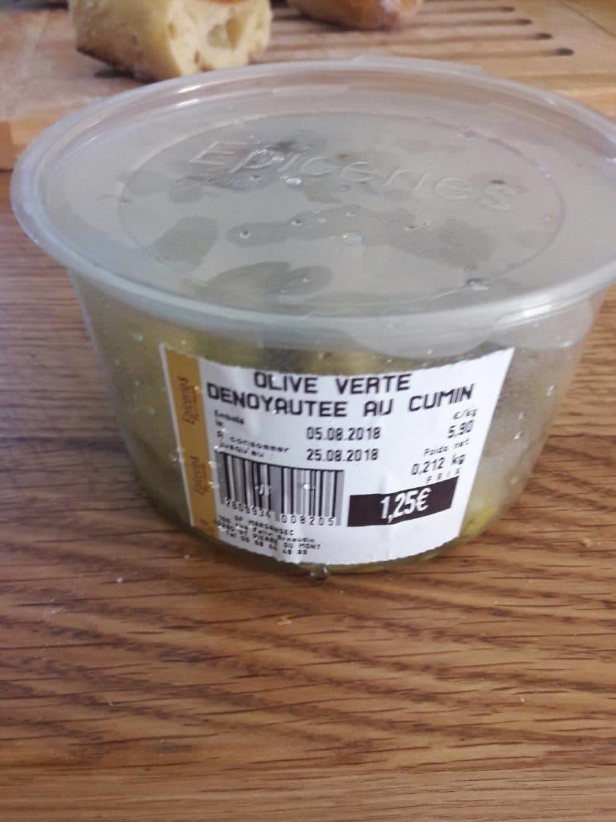 Open Food Facts Olives vertes denoyautees au cumin packshot