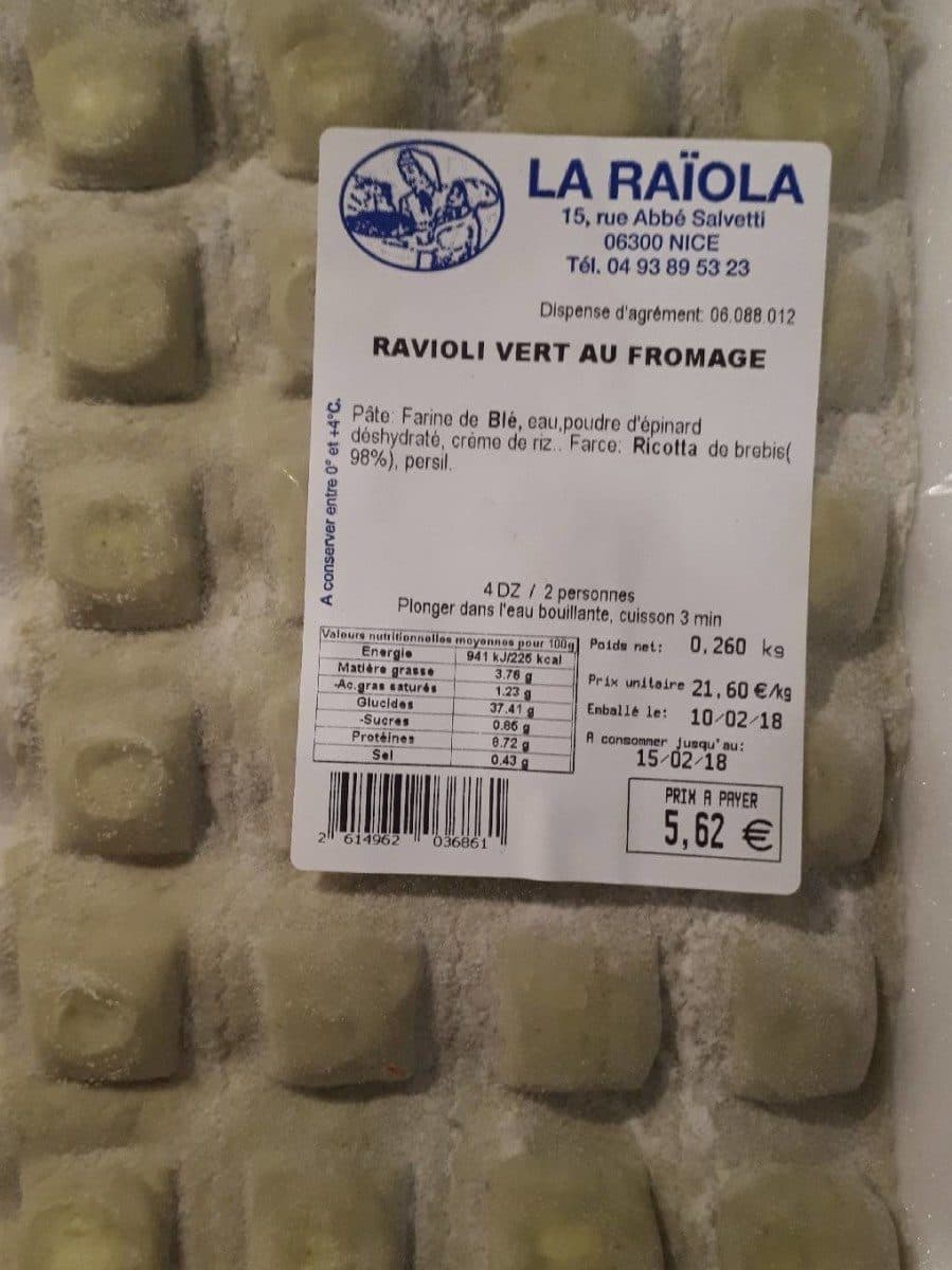 La Raïola Ravioli vert au fromage packshot