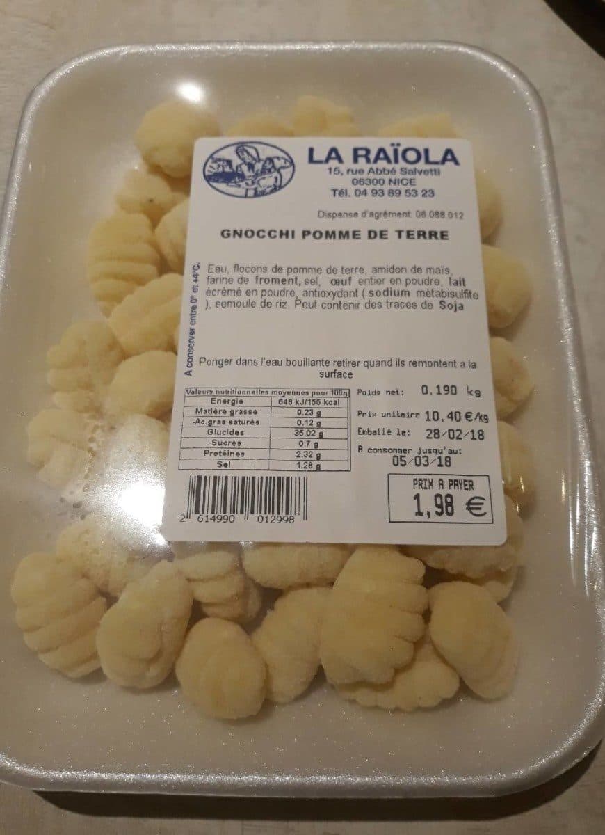 Open Food Facts Gnocchi pomme de terre packshot