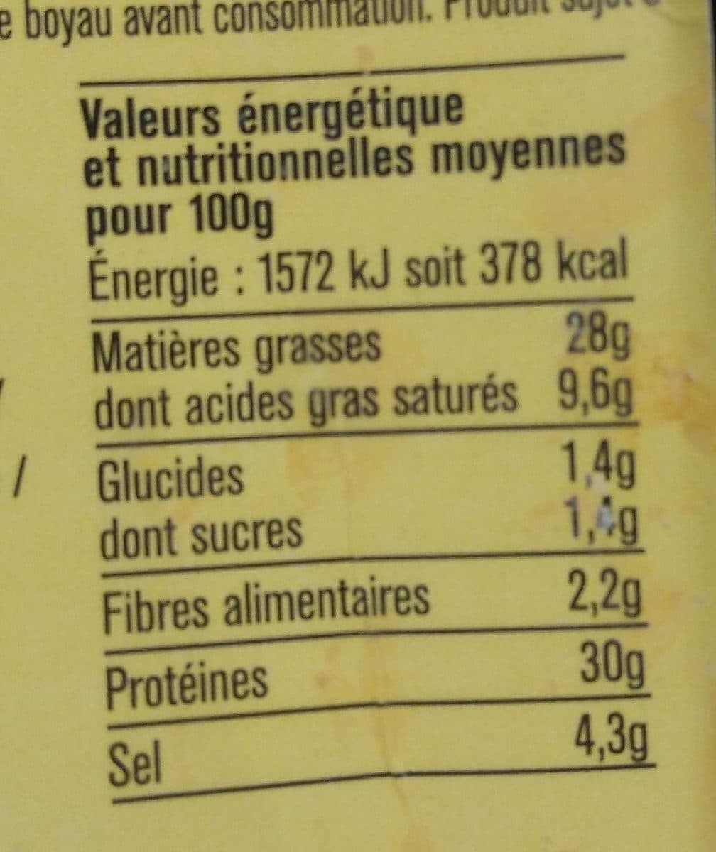 Open Food Facts Saucisse sèche aux noisettes packshot