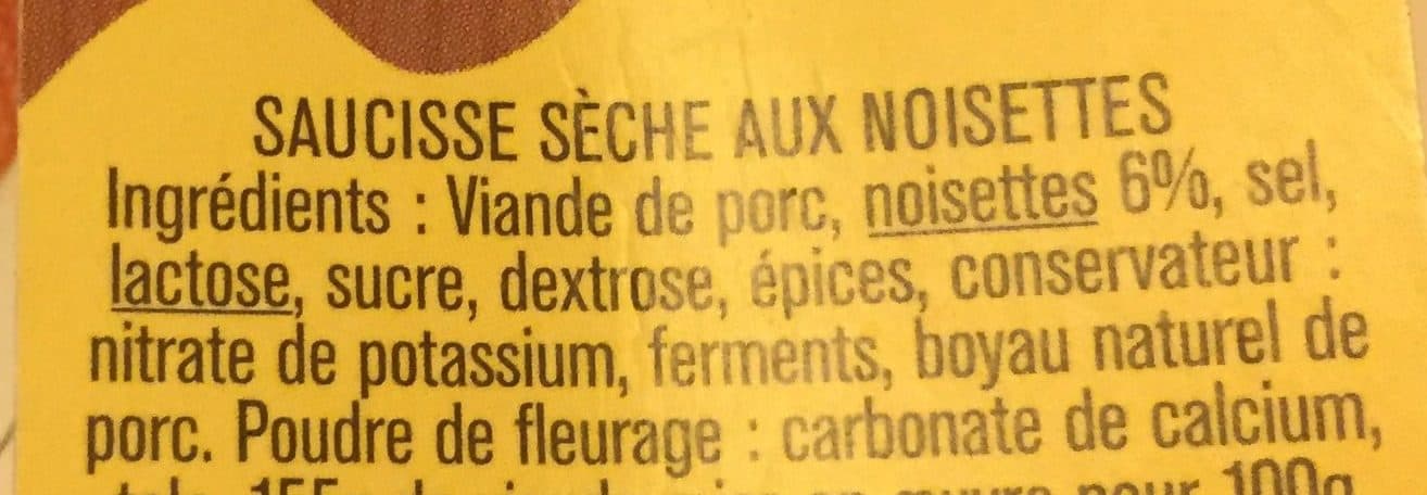 Rocheblin Saucisse sèche aux noisettes packshot