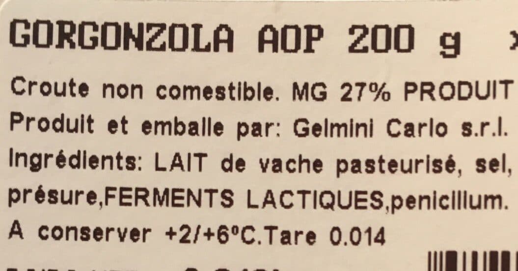 Open Food Facts Gorgonzola packshot