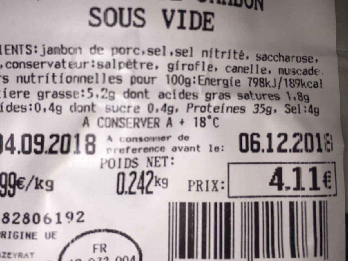Open Food Facts Noix de jambon packshot