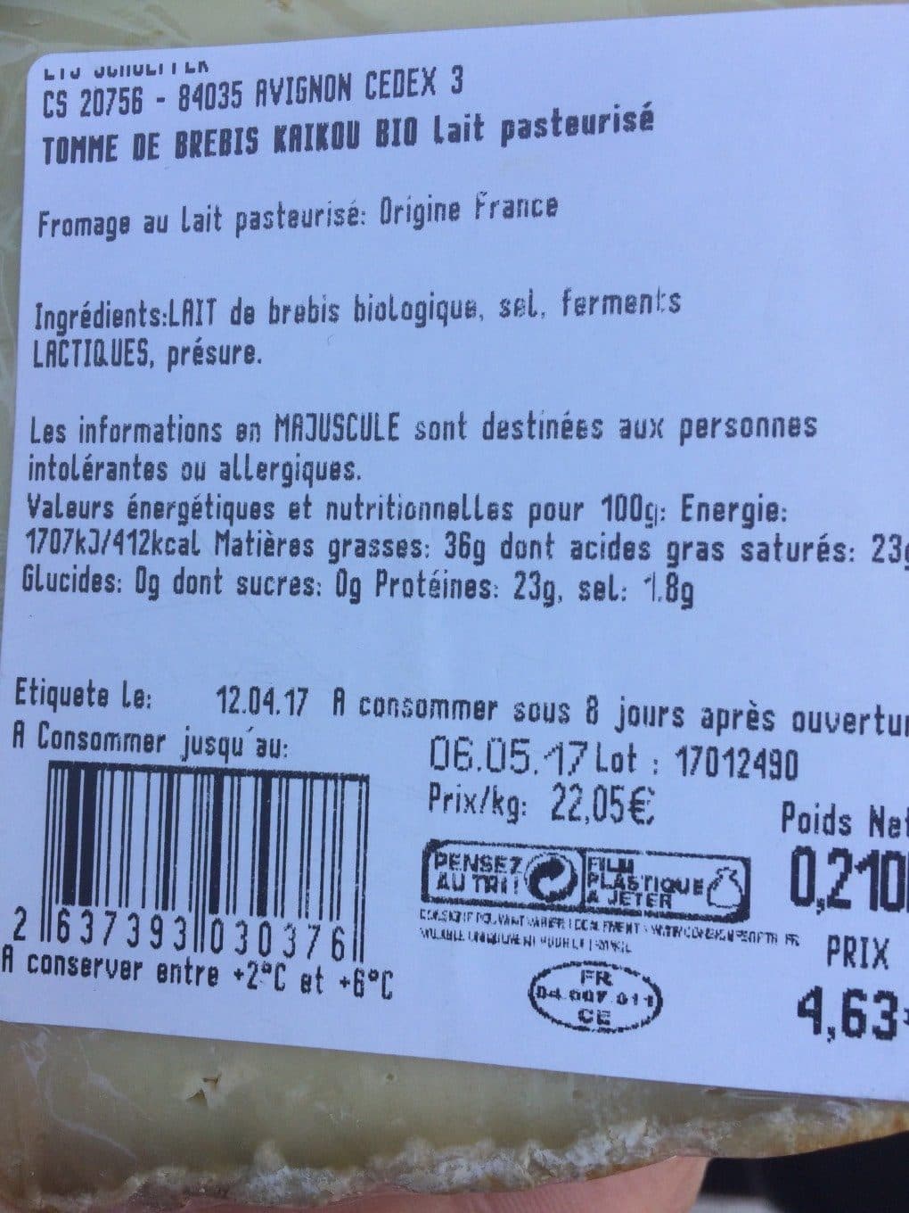 Kiakou Bio Tomme de brebis packshot