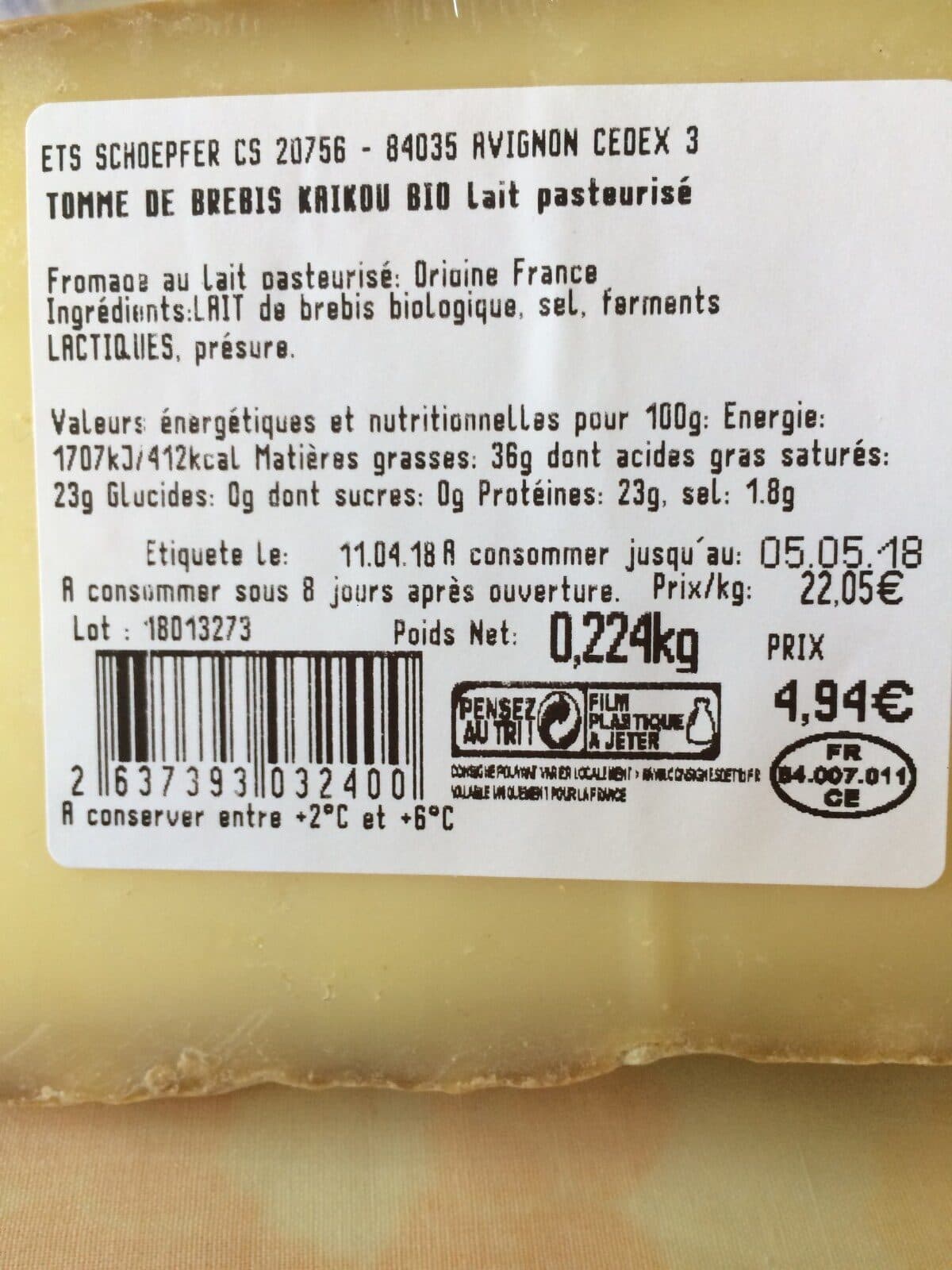 Open Food Facts Kaïkou packshot