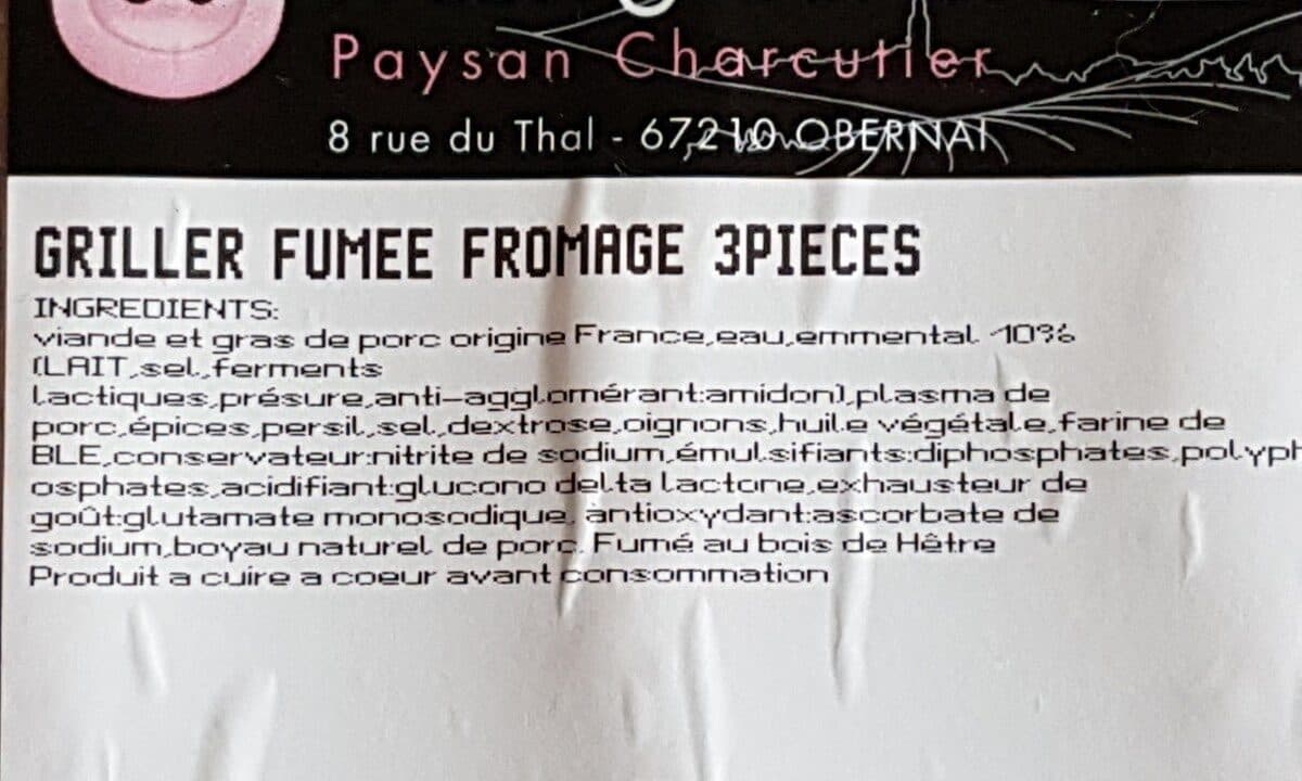 Open Food Facts Saucisse fumées fromage packshot